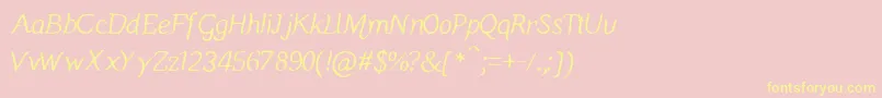 Manicmondayregular Font – Yellow Fonts on Pink Background