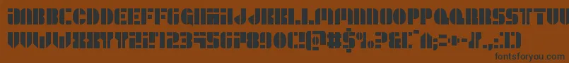 Więcej informacji o czcionce Leaguewarscond Czcionka Leaguewarscond – czarne czcionki na brązowym tle