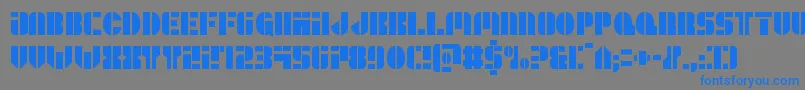 Leaguewarscond Font – Blue Fonts on Gray Background