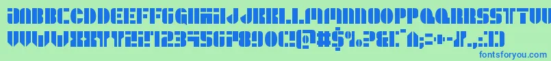Leaguewarscond Font – Blue Fonts on Green Background