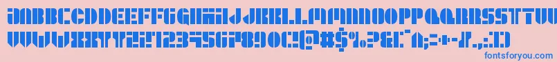 Czcionka Leaguewarscond – niebieskie czcionki na różowym tle