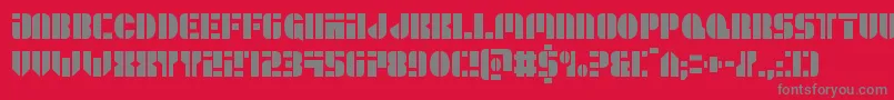 Leaguewarscond Font – Gray Fonts on Red Background