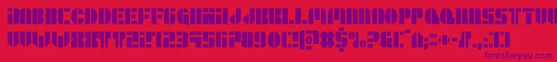 Leaguewarscond Font – Purple Fonts on Red Background