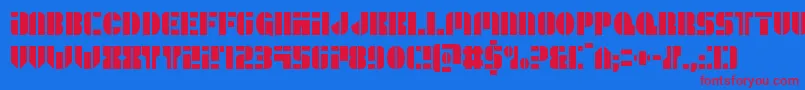 Leaguewarscond Font – Red Fonts on Blue Background