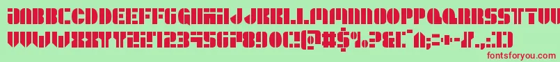 Leaguewarscond Font – Red Fonts on Green Background