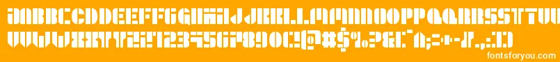 Leaguewarscond Font – White Fonts on Orange Background