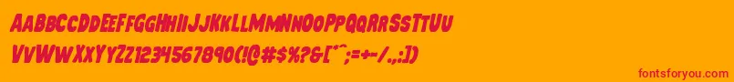 Mysterymobileital Font – Red Fonts on Orange Background