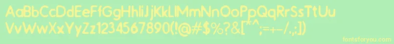 Catalogue2.0 Font – Yellow Fonts on Green Background