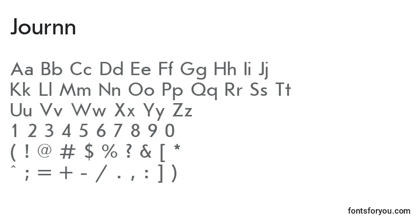 Шрифт Journn – алфавит, цифры, специальные символы