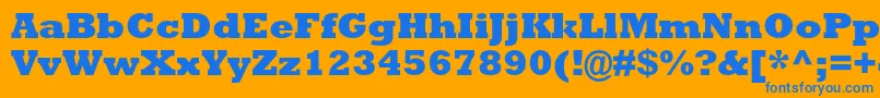 RockwellstdExtrabold-Schriftart – Blaue Schriften auf orangefarbenem Hintergrund