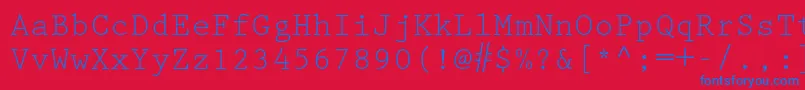 Prestigeelitestd Font – Blue Fonts on Red Background