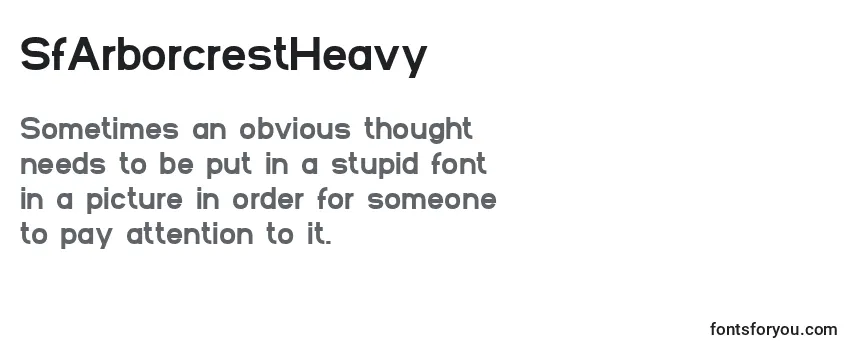 Review of the SfArborcrestHeavy Font