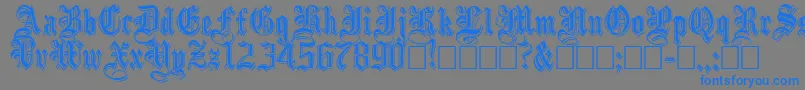 EmbossedBlackNormal Font – Blue Fonts on Gray Background