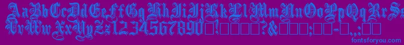 EmbossedBlackNormal Font – Blue Fonts on Purple Background