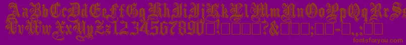 EmbossedBlackNormal-Schriftart – Braune Schriften auf violettem Hintergrund