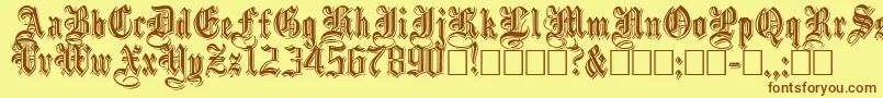 EmbossedBlackNormal Font – Brown Fonts on Yellow Background