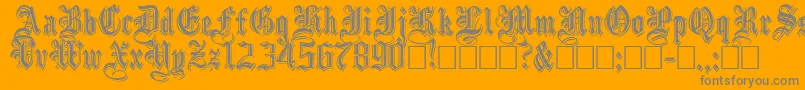 EmbossedBlackNormal Font – Gray Fonts on Orange Background