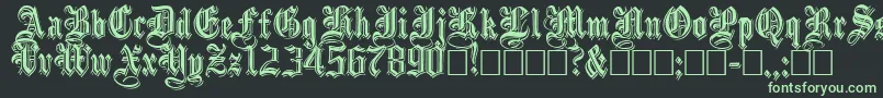 EmbossedBlackNormal Font – Green Fonts on Black Background