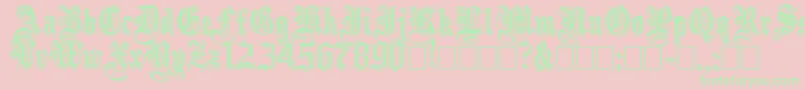 EmbossedBlackNormal Font – Green Fonts on Pink Background