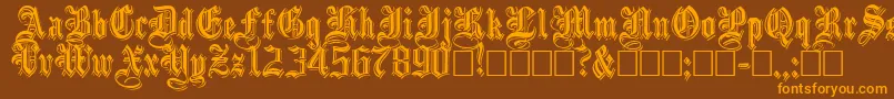 EmbossedBlackNormal Font – Orange Fonts on Brown Background