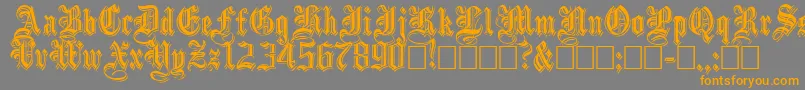 EmbossedBlackNormal Font – Orange Fonts on Gray Background