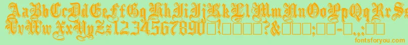 EmbossedBlackNormal Font – Orange Fonts on Green Background