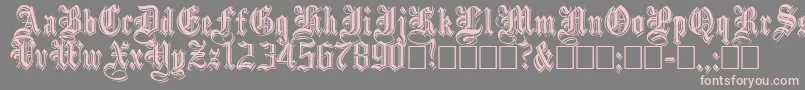 EmbossedBlackNormal Font – Pink Fonts on Gray Background