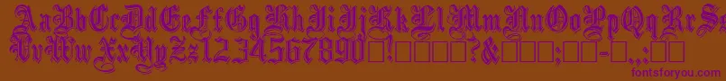 EmbossedBlackNormal Font – Purple Fonts on Brown Background