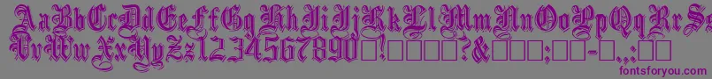 EmbossedBlackNormal Font – Purple Fonts on Gray Background