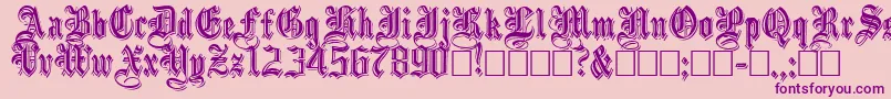 EmbossedBlackNormal Font – Purple Fonts on Pink Background