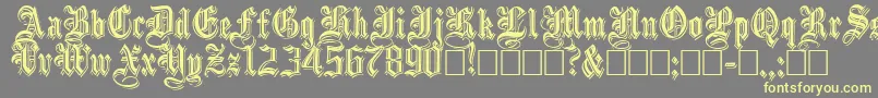 EmbossedBlackNormal Font – Yellow Fonts on Gray Background