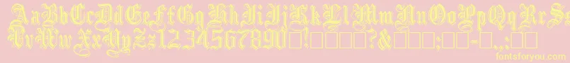 EmbossedBlackNormal Font – Yellow Fonts on Pink Background