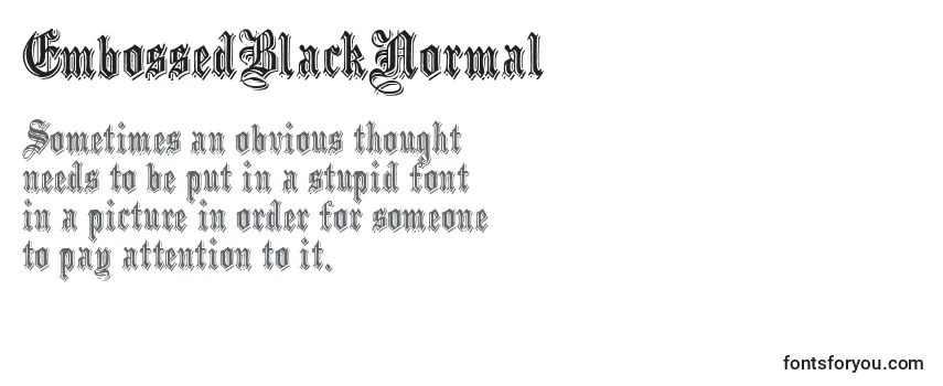 Review of the EmbossedBlackNormal Font