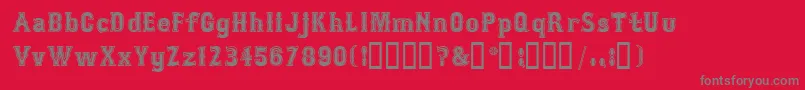 フォントBosoxSemibold – 赤い背景に灰色の文字