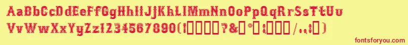 BosoxSemibold Font – Red Fonts on Yellow Background