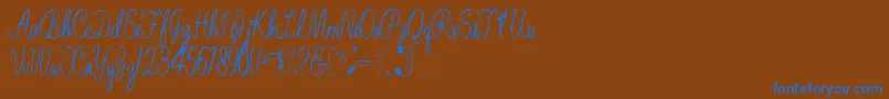 BelindaRegular Font – Blue Fonts on Brown Background