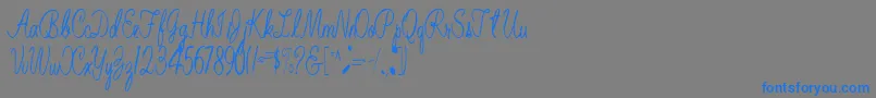 BelindaRegular Font – Blue Fonts on Gray Background