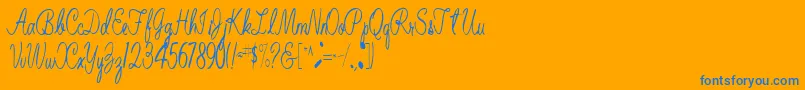 BelindaRegular Font – Blue Fonts on Orange Background