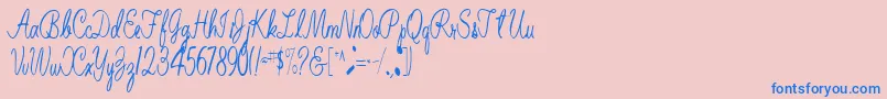 BelindaRegular Font – Blue Fonts on Pink Background