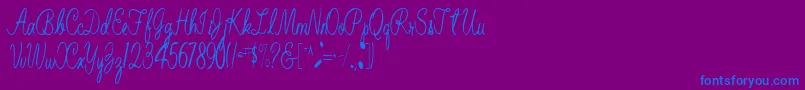 BelindaRegular Font – Blue Fonts on Purple Background