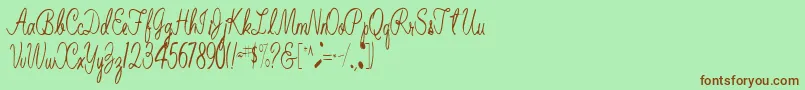 BelindaRegular Font – Brown Fonts on Green Background