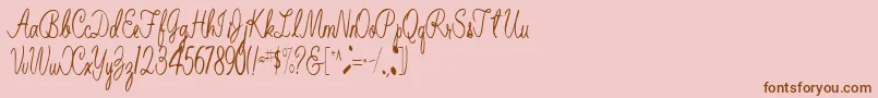 BelindaRegular Font – Brown Fonts on Pink Background