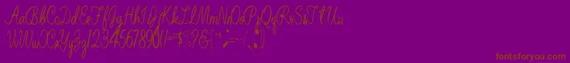 BelindaRegular Font – Brown Fonts on Purple Background