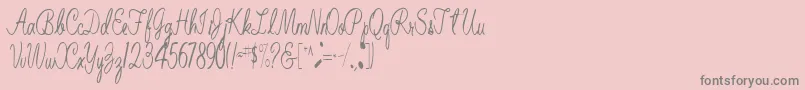BelindaRegular Font – Gray Fonts on Pink Background