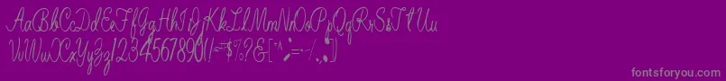 BelindaRegular-Schriftart – Graue Schriften auf violettem Hintergrund