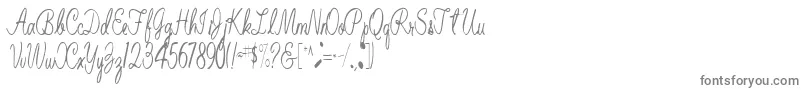 フォントBelindaRegular – 白い背景に灰色の文字