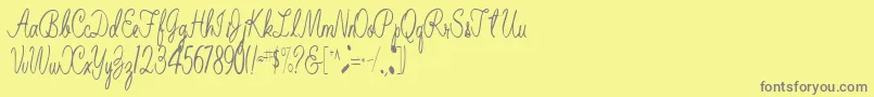 BelindaRegular Font – Gray Fonts on Yellow Background
