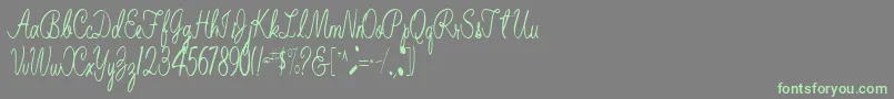 BelindaRegular Font – Green Fonts on Gray Background