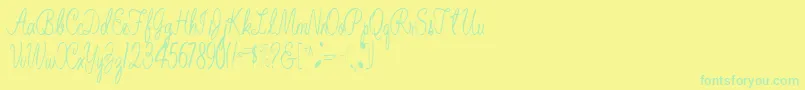 BelindaRegular Font – Green Fonts on Yellow Background