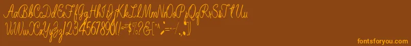 BelindaRegular Font – Orange Fonts on Brown Background